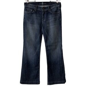 7 For All Mankind Dojo Dark Wash Flare Bootcut Jeans Rhinestone Pockets Y2K 30